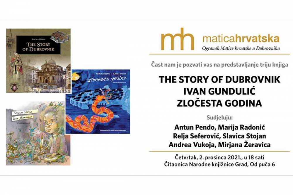 Ogranak Matice hrvatske u Dubrovniku u četvrtak predstavlja tri nova naslova
