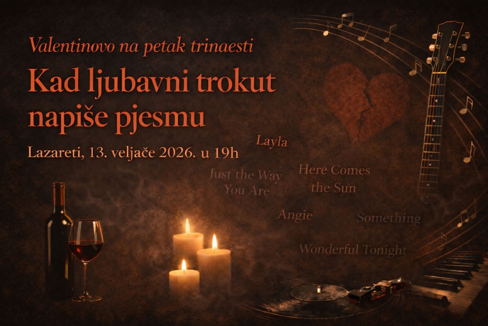 Predavanje Vedrana Mezeija "Valentinovo na petak trinaesti &ndash; Kad ljubavni trokut napi&scaron;e pjesmu" u Lazaretima