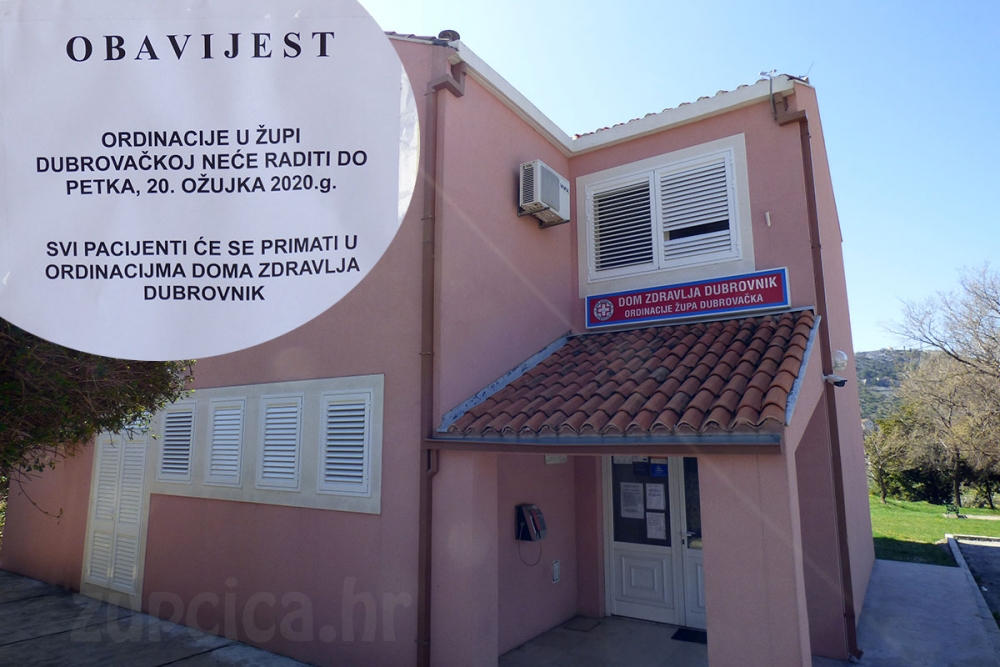 Nova obavijest na vratima; Ordinacije u župskoj ambulanti neće raditi do petka, 20. ožujka