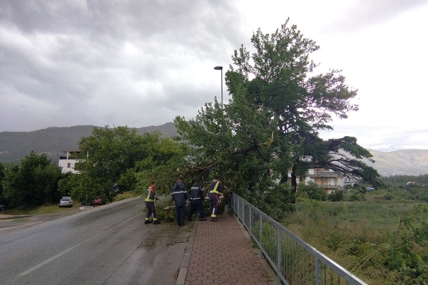 Grmljavinsko nevrijeme s jakom ki&scaron;om, stabla po cestama, do 9 sati palo 70.9 mm oborina (FOTO)