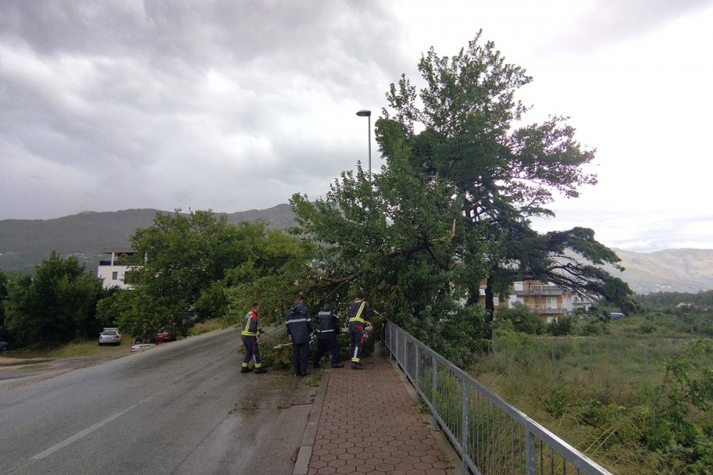 Grmljavinsko nevrijeme s jakom ki&scaron;om, stabla po cestama, do 9 sati palo 70.9 mm oborina (FOTO)