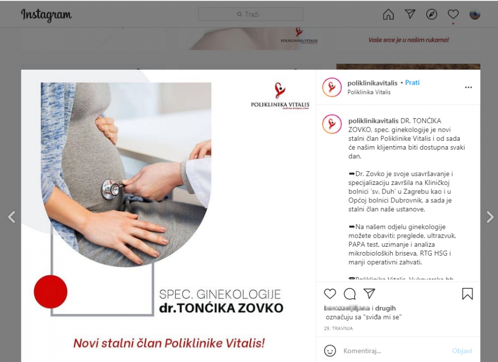 Ginekologinja iz župske ambulante od 29. travnja radi u mostarskoj Poliklinici Vitalis