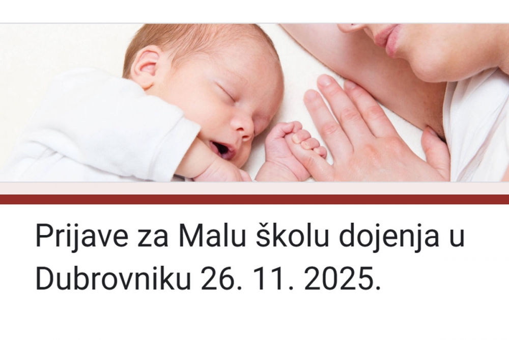 Udruga Roditelji u akciji - RODA; Prijave za Malu &scaron;kolu dojenja u Dubrovniku