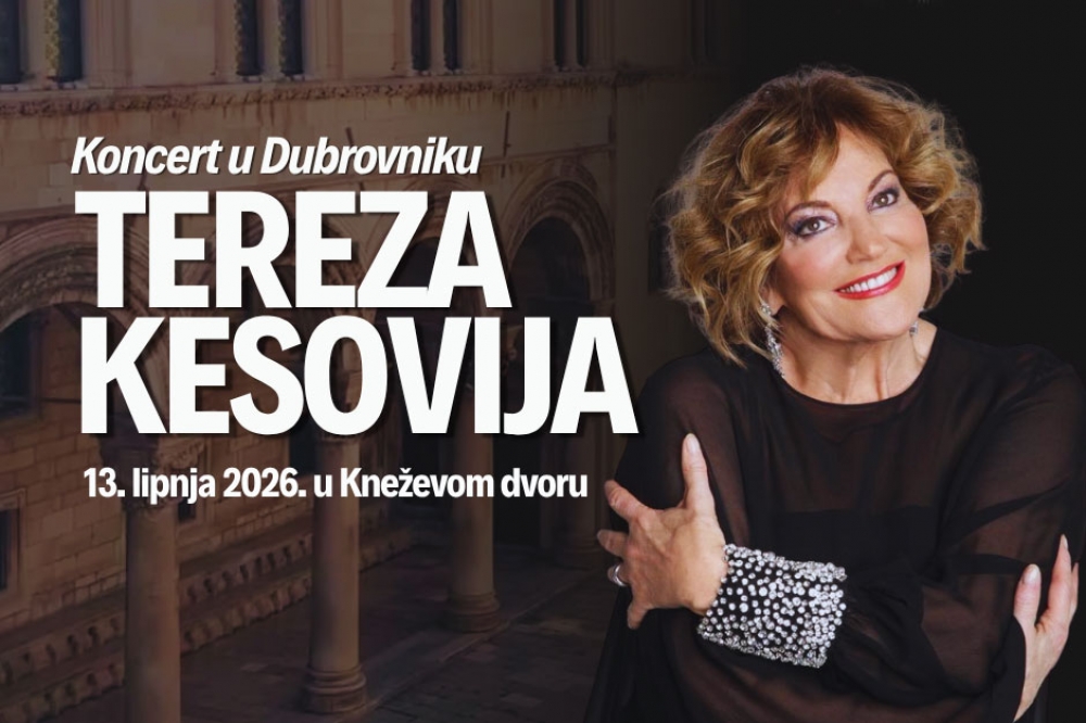 Sutra od 13 sati u prodaji ulaznice za koncert Tereze Kesovije 13. lipnja 2026. u Kneževom dvoru