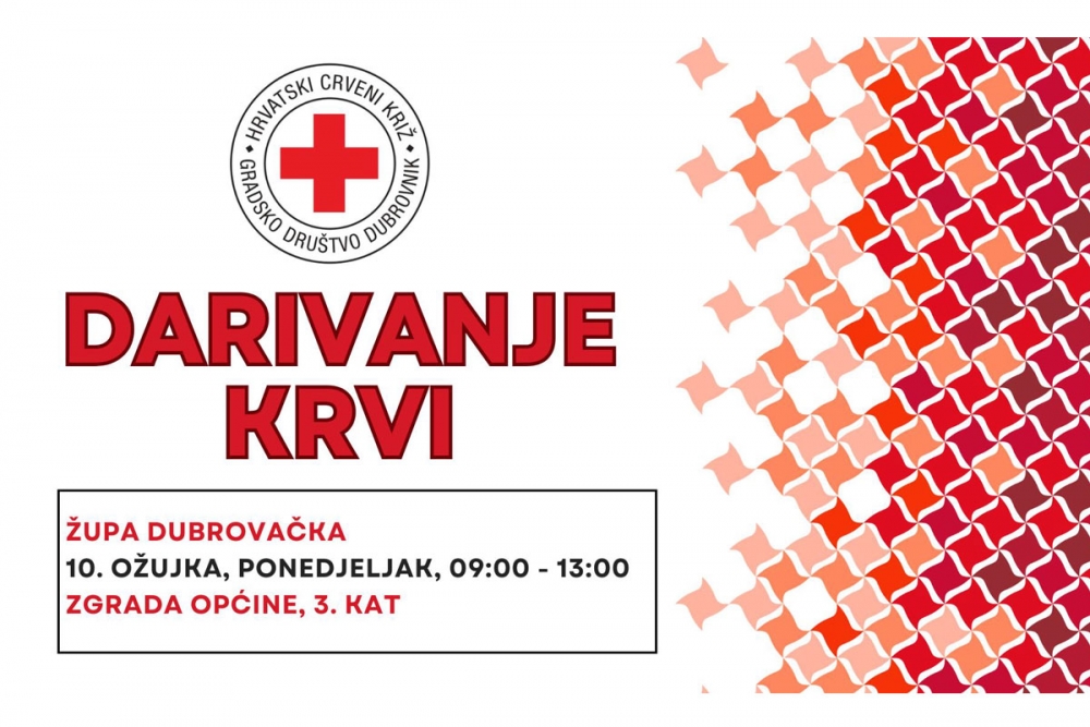 U ponedjeljak Akcija darivanja krvi u zgradi Općine u Srebrenom