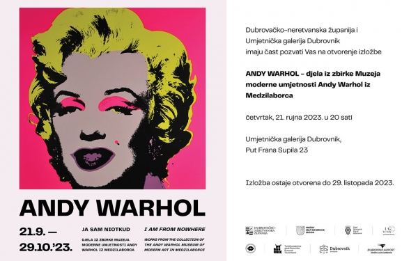 Večeras u Umjetničkoj galeriji Dubrovnik; Otvaranje izložbe Ja sam niotkud: Andy Warhol
