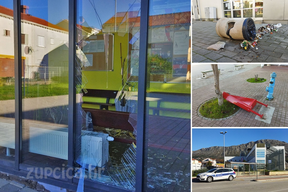 Vandalizam u novogodi&scaron;njoj noći; Slomljeno staklo na &scaron;kolskoj dvorani, ormar hidranta .... (FOTO)