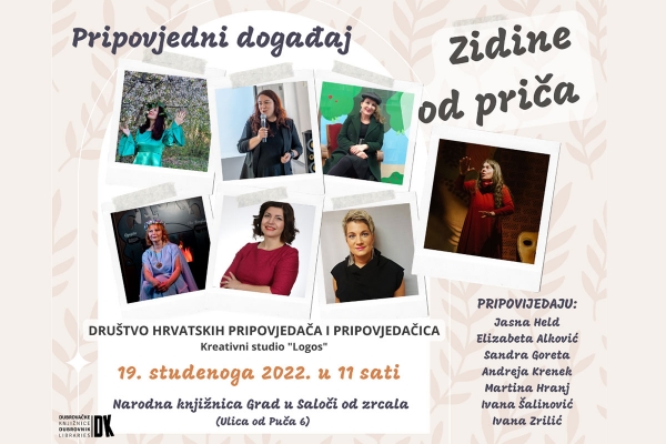 Dru&scaron;tvo hrvatskih pripovjedača i pripovjedačica organizira pripovjedni događaj "Zidine od priča"