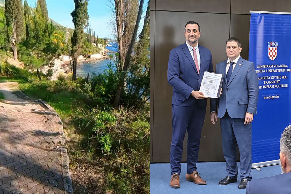 Ministar Butković uručio načelniku  Miloslaviću Sporazum i Ugovor za projekt "Uređenje &scaron;etnice i kupali&scaron;ta Beterina"