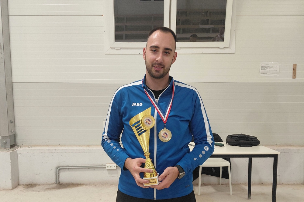 Antonio &Scaron;abadin boćarski prvak Županije u disciplini pojedinac klasično