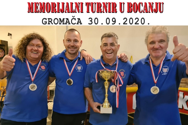 Treći Memorijalni turnir u boćanju u disciplini trojke - Župskom UHBDDR-u drugo mjesto na Gromači
