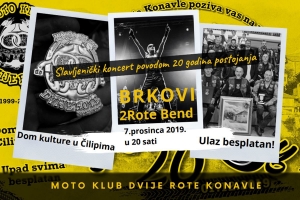 Moto klub Dvije Rote Konavle poziva na 20. rođendan uz koncert Brkova