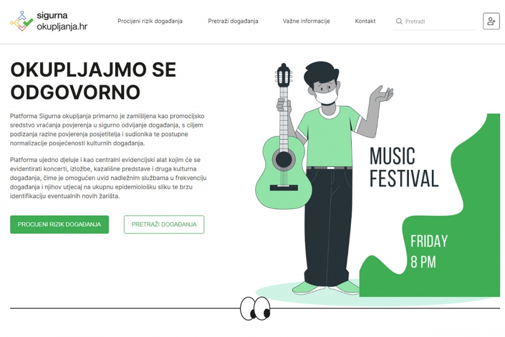 Platforma Sigurna okupljanja - Obveza dostave obavijesti o održavanju okupljanja s vi&scaron;e od 100 posjetitelja