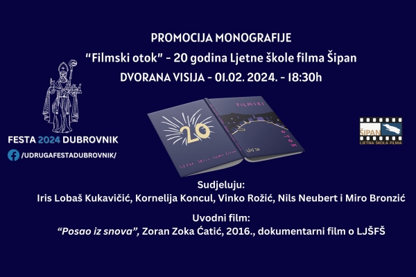 Promocija monografije &bdquo;Filmski otok&ldquo; &ndash; 20 godina Ljetne &scaron;kole filma &Scaron;ipan