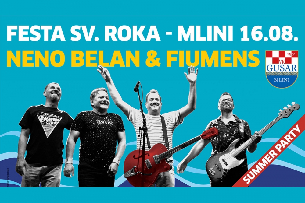 Sutra na plivali&scaron;tu u Mlinima; Festa Svetog Roka zabava uz Nena Belana i Fiumense