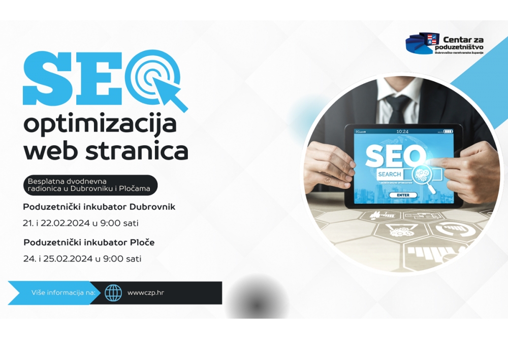 Centar za poduzetni&scaron;tvo; Poziv na radionicu &bdquo;SEO &ndash; optimizacija web stranica&ldquo;