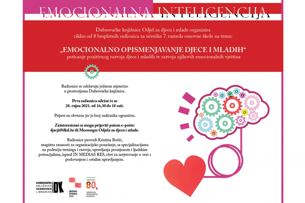 Dubrovačke knjižnice;  Za učenike sedmih razreda kreću radionice emocionalnog opismenjavanja