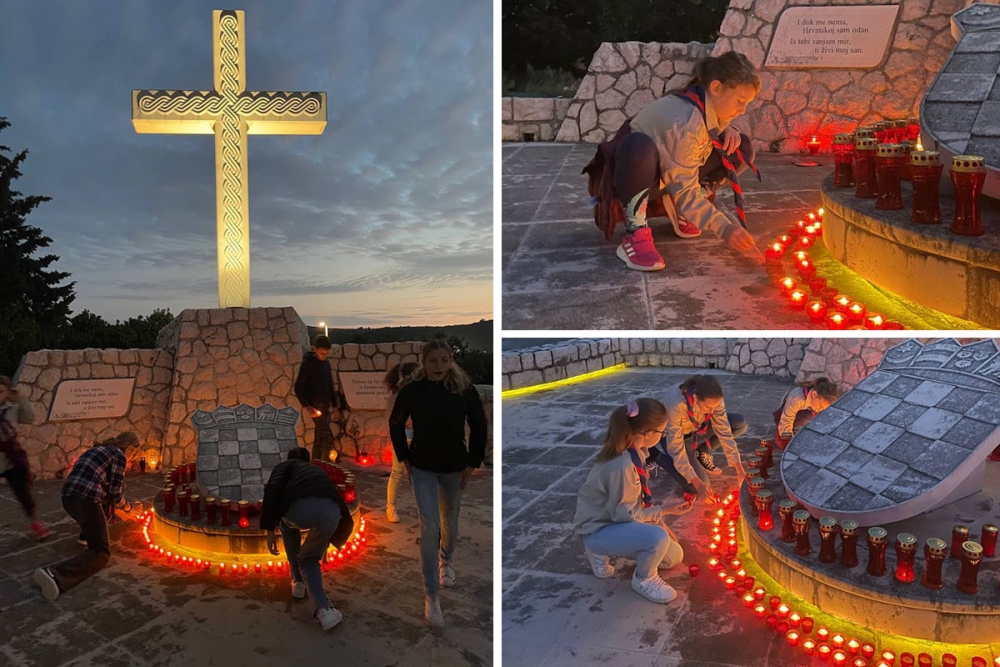 Skauti odreda "Gospa od obrane" i župljani župe Mandaljena zapalili svijeće za žrtve Vukovara i &Scaron;kabrnje (FOTO)