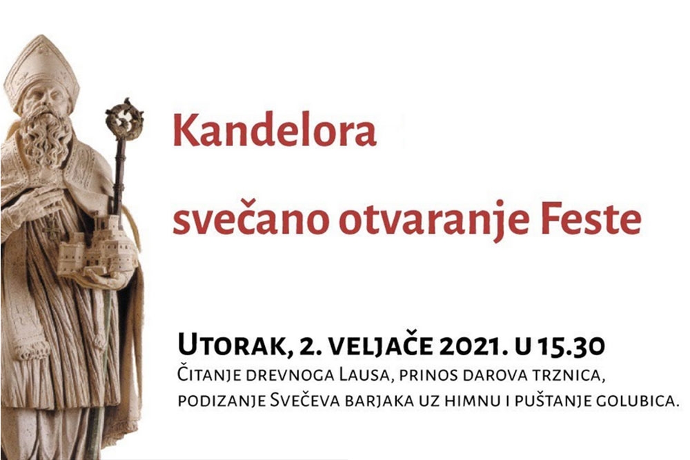 Kandelora - Otvaranje 1049. Feste svetog Vlaha pratite uživo od 15:30 na Župčici