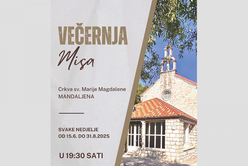 U župi Sv. Marije Magdalene od 15. lipnja Ljetna večernja misa  s početkom u 19:30 sati