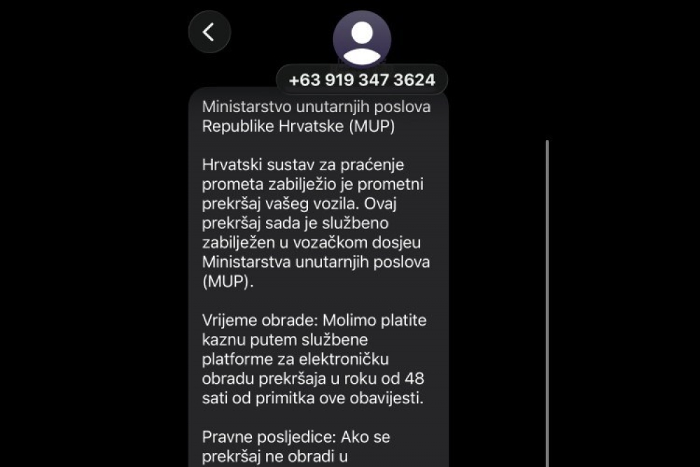 Ukoliko vam stigne poruka koju &scaron;alje prometna policija nipo&scaron;to ne otvarajte - radi se o prevari
