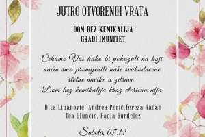 Dumam-e, mame iz Dubrovnika; "Jutro otvorenih vrata - Dom bez kemikalija gradi imunitet"