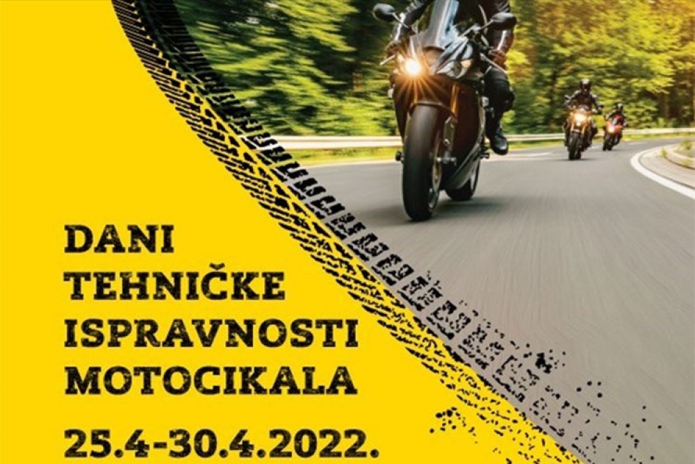 Dani tehničke ispravnosti motocikala" Poziv na besplatan pregled tehničke ispravnosti motocikala i mopeda