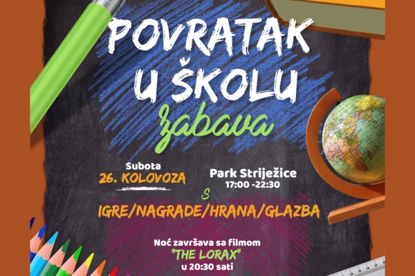 Zabava za proslavu nove &scaron;kolske godine u subotu u Parku Striježice