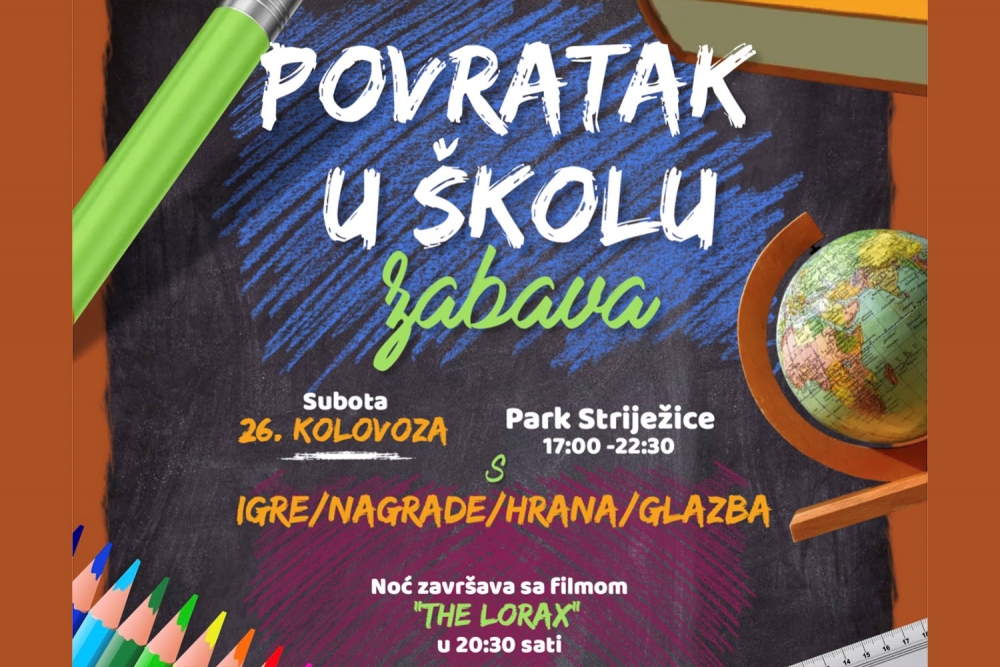 Zabava za proslavu nove &scaron;kolske godine u subotu u Parku Striježice
