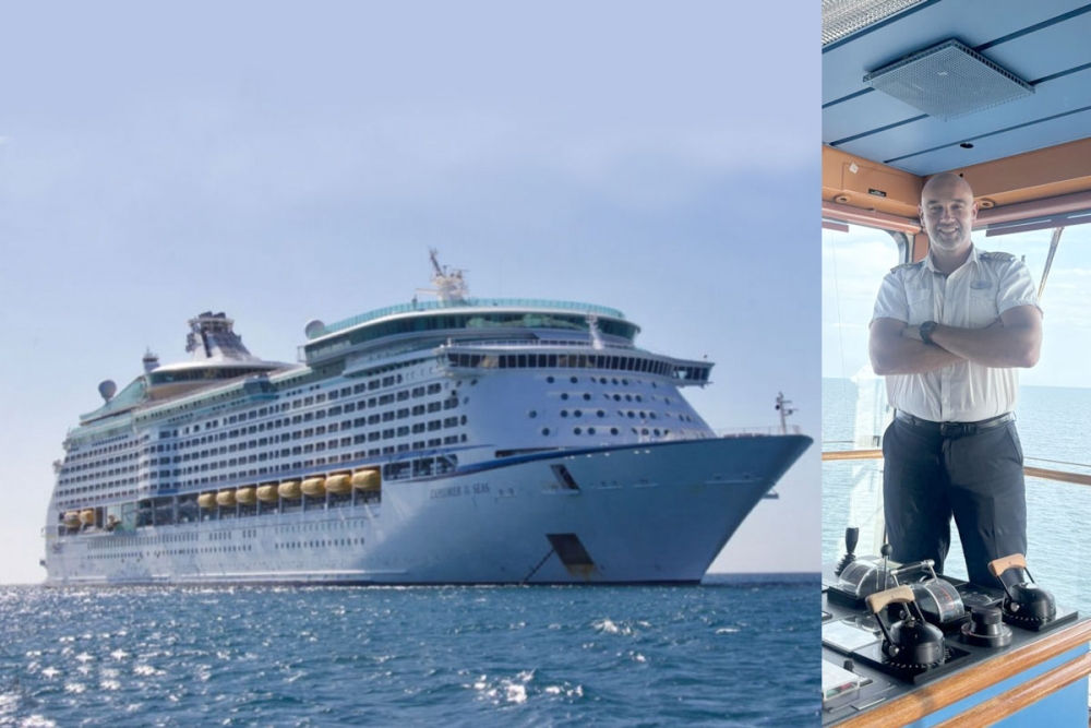 Kapetan Maro Kuzman prvi put sa svojim brodom kruzerom "Explorer of the seas" uplovio u gru&scaron;ku luku