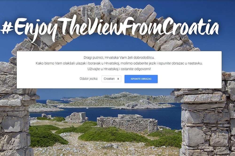 Otvorena internetska stranica EnterCroatia - online obrazac za prelazak granice i epidemiolo&scaron;ke informacije