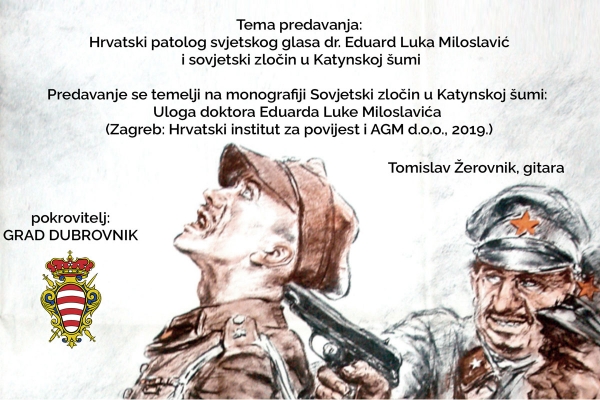 Predstavljanje knjige o Župljaninu dr. Eduardu Luki Miloslaviću i predavanje o Sovjetskim zločinima u Katynskoj &scaron;umi