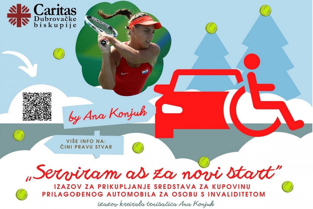 U humanitarnoj akciji &bdquo;Serviram as za novi start&ldquo;  Caritasa i Ane Konjuh dosada prikupljeno 62.859 kuna