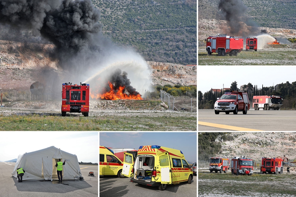 Cjelovita vježba izvanrednog događaja u Zračnoj luci Ruđer Bo&scaron;ković (FOTO/VIDEO)