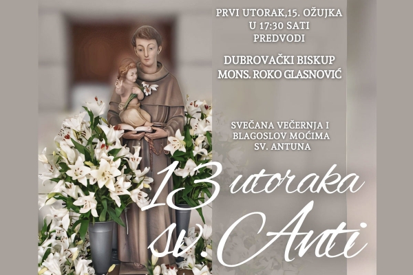 Mons. Roko Glasnović u crkvi sv. Mihajla predvodi pobožnost prvog utorka u čast sv. Anti